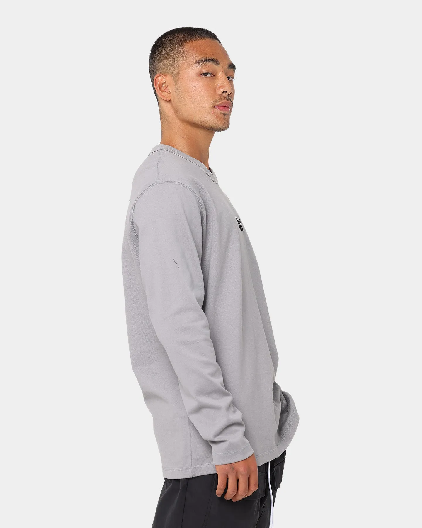 Adidas Heavy Duty Long Sleeve T-Shirt Charcoal Solid Grey