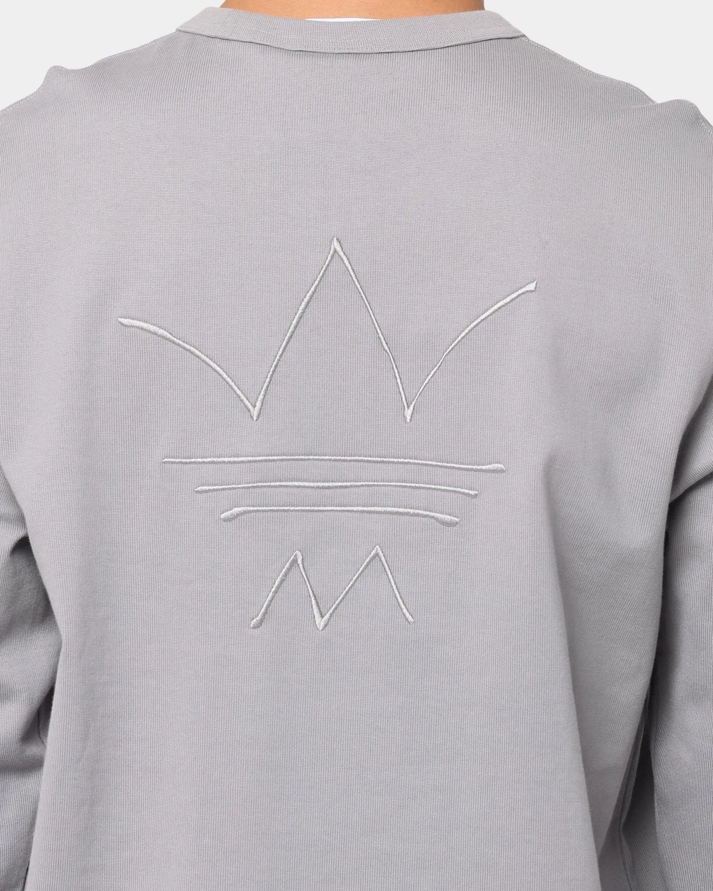 Adidas Heavy Duty Long Sleeve T-Shirt Charcoal Solid Grey