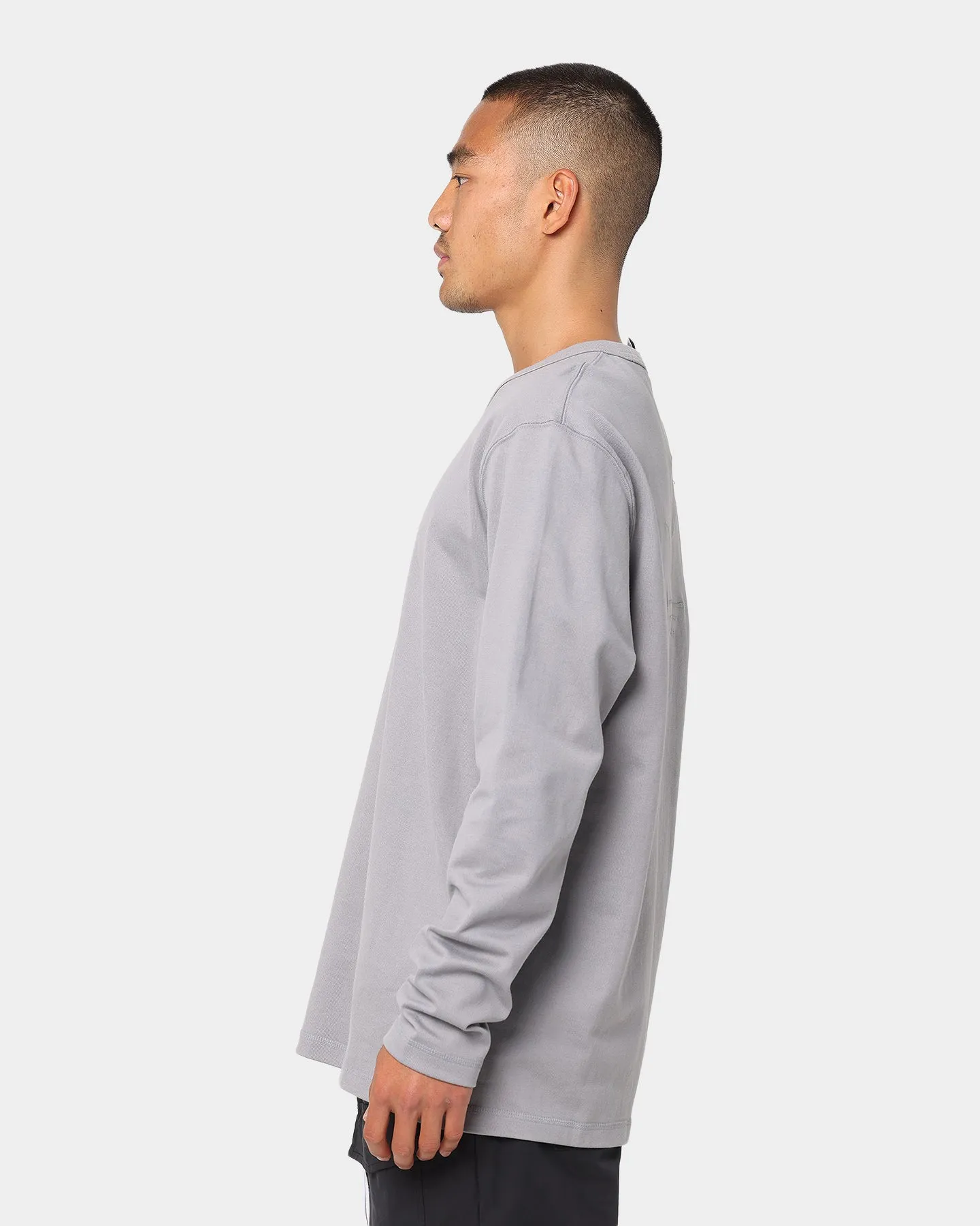 Adidas Heavy Duty Long Sleeve T-Shirt Charcoal Solid Grey