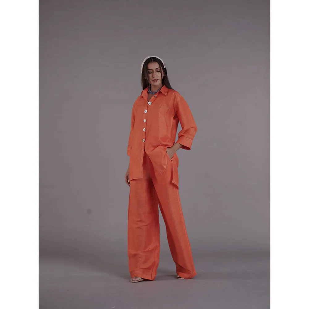 AFFROZ Asal Orange Shirt and Pant (Set of 2)
