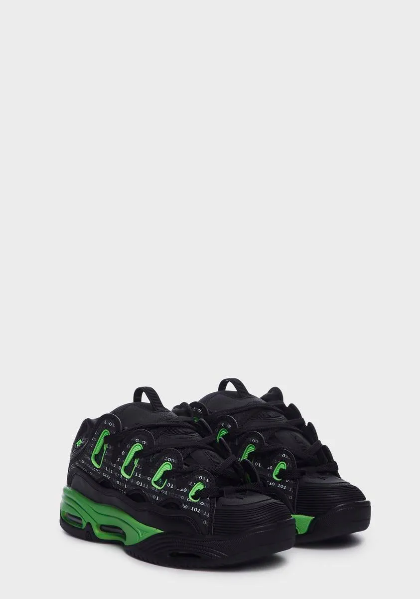 Black & Green D3 2001 Sneakers
