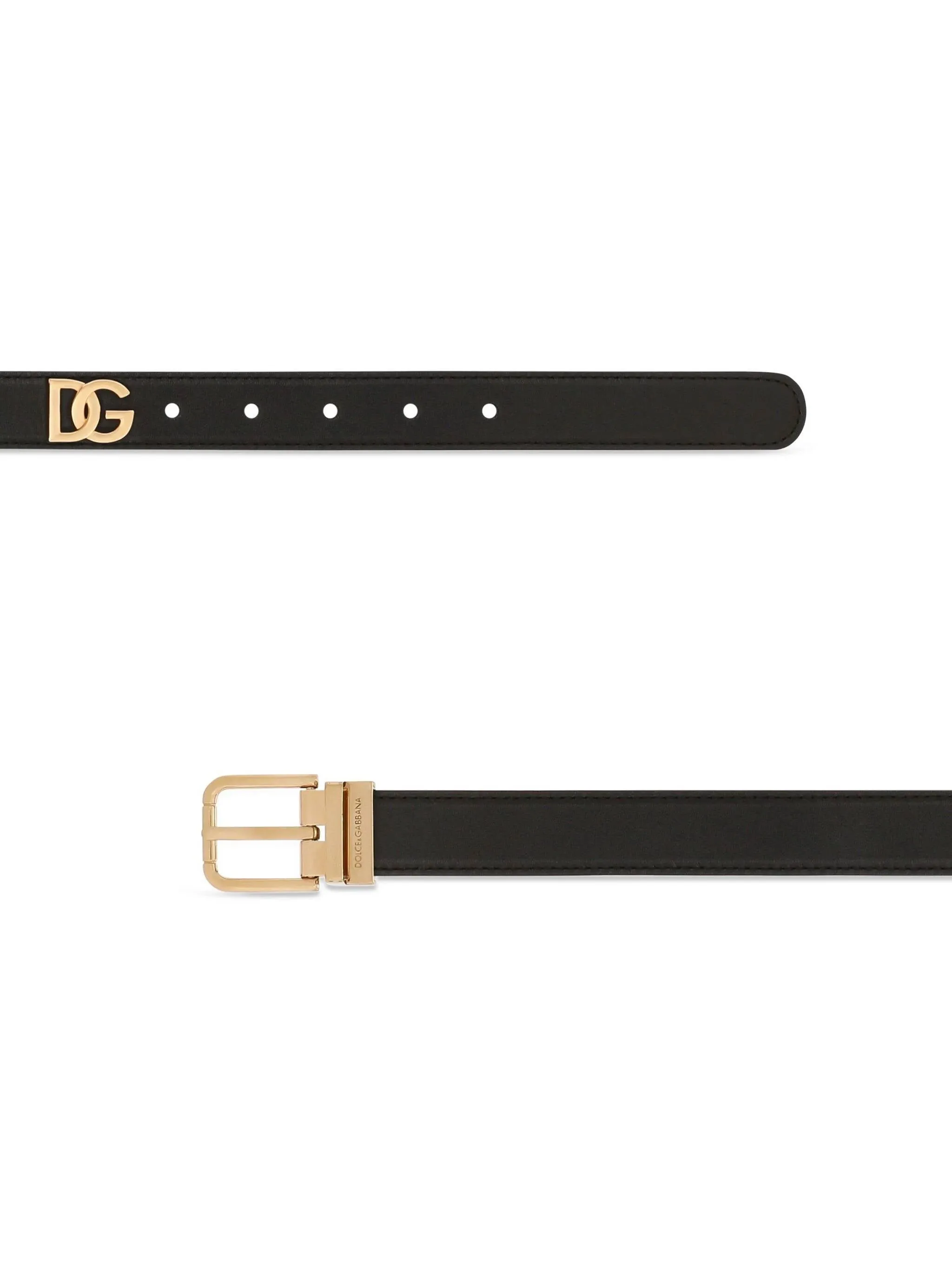 Black Leather Logo Plaque Belt