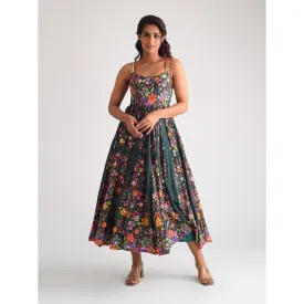 Blushing Couture by Shafali Strappy Green Cotton Dress