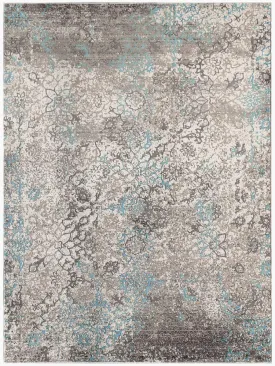 Cambridge Transitional Aqua Blue Power-Loomed Rug 2'x3'3"