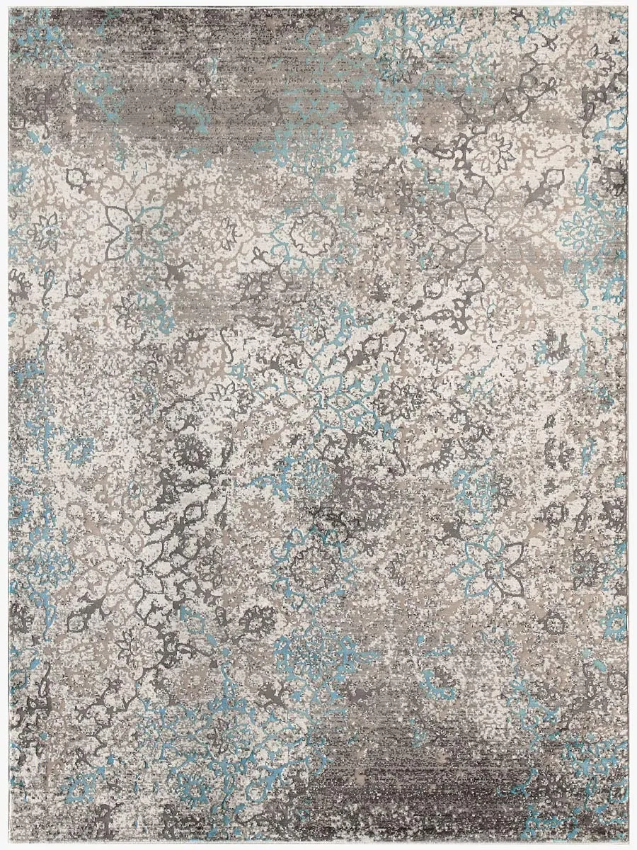 Cambridge Transitional Aqua Blue Power-Loomed Rug 2'x3'3"