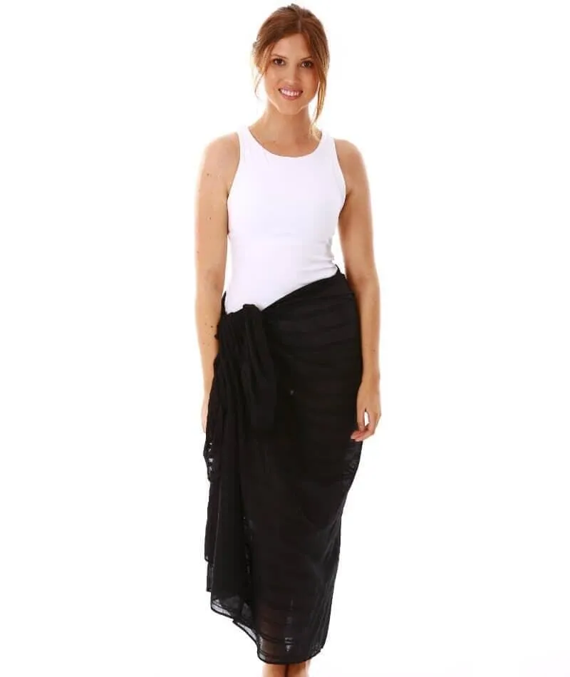 Capriosca Beach Cover Up Sarong - Black