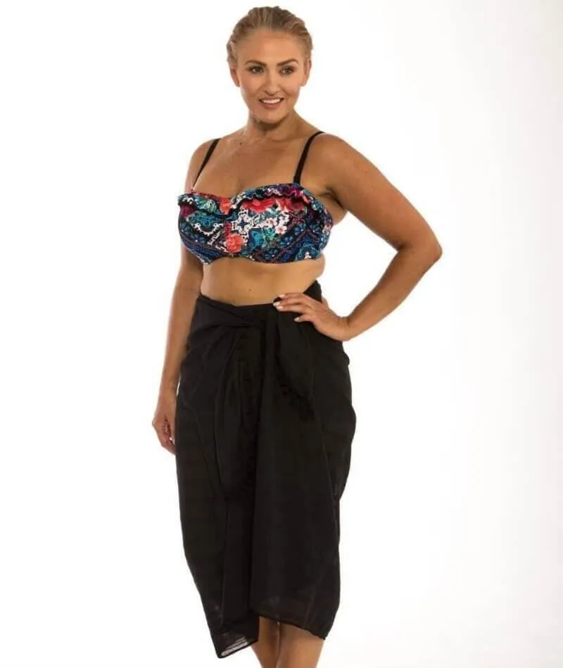 Capriosca Beach Cover Up Sarong - Black