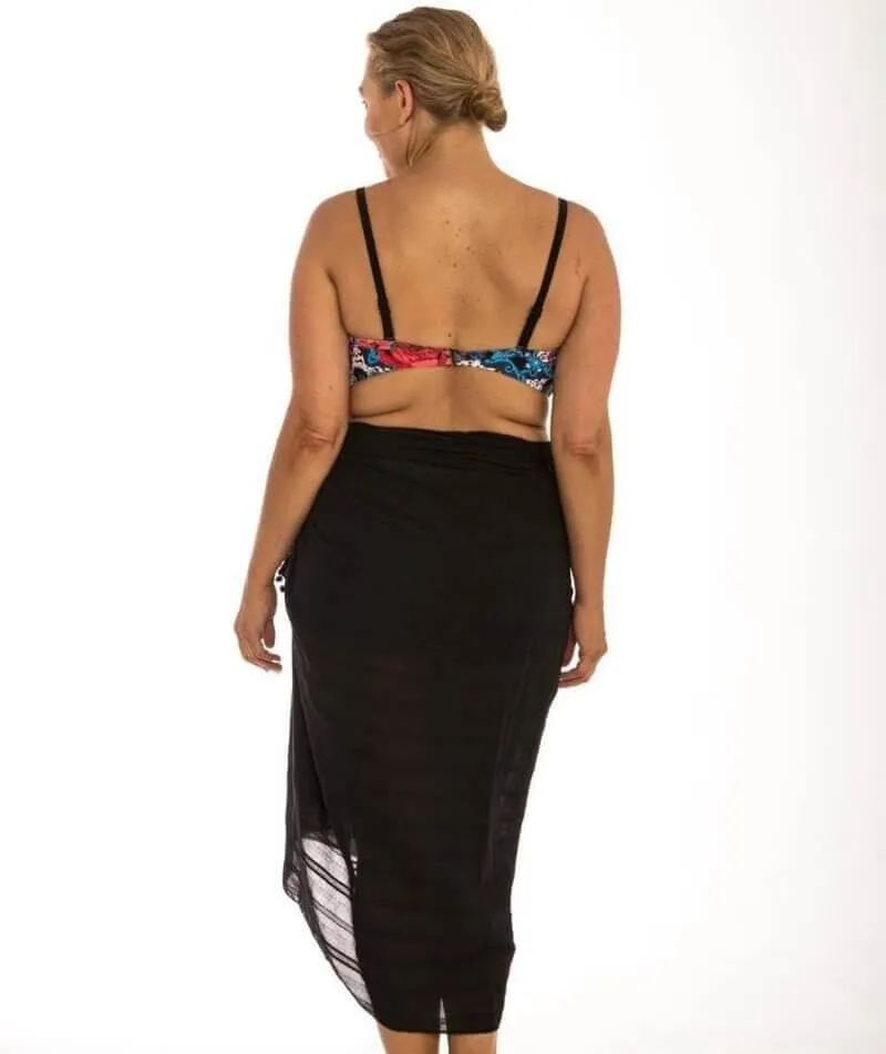 Capriosca Beach Cover Up Sarong - Black