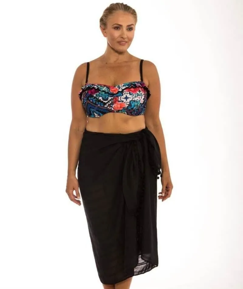 Capriosca Beach Cover Up Sarong - Black
