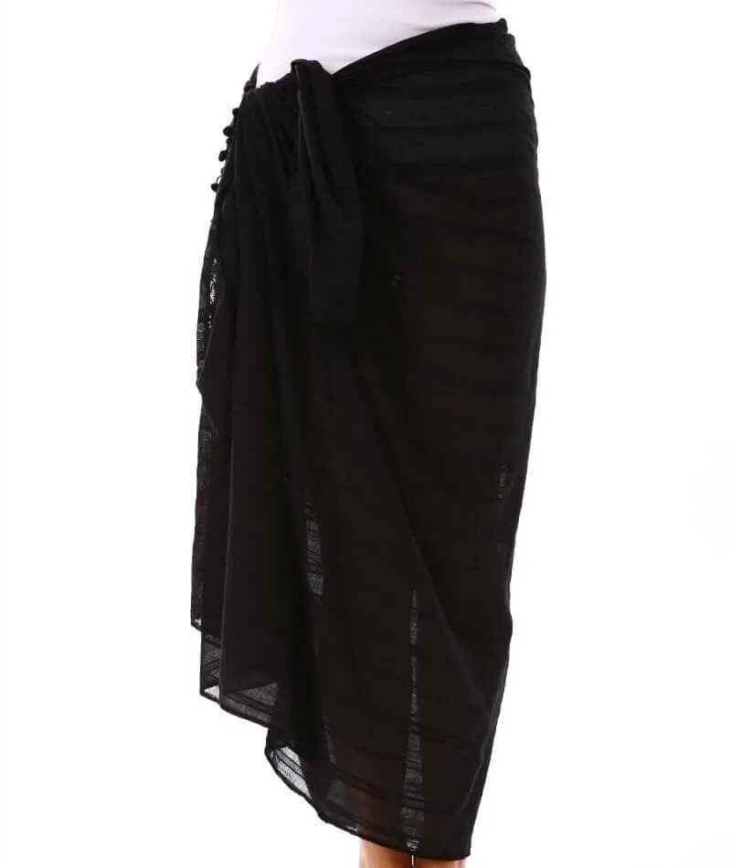 Capriosca Beach Cover Up Sarong - Black