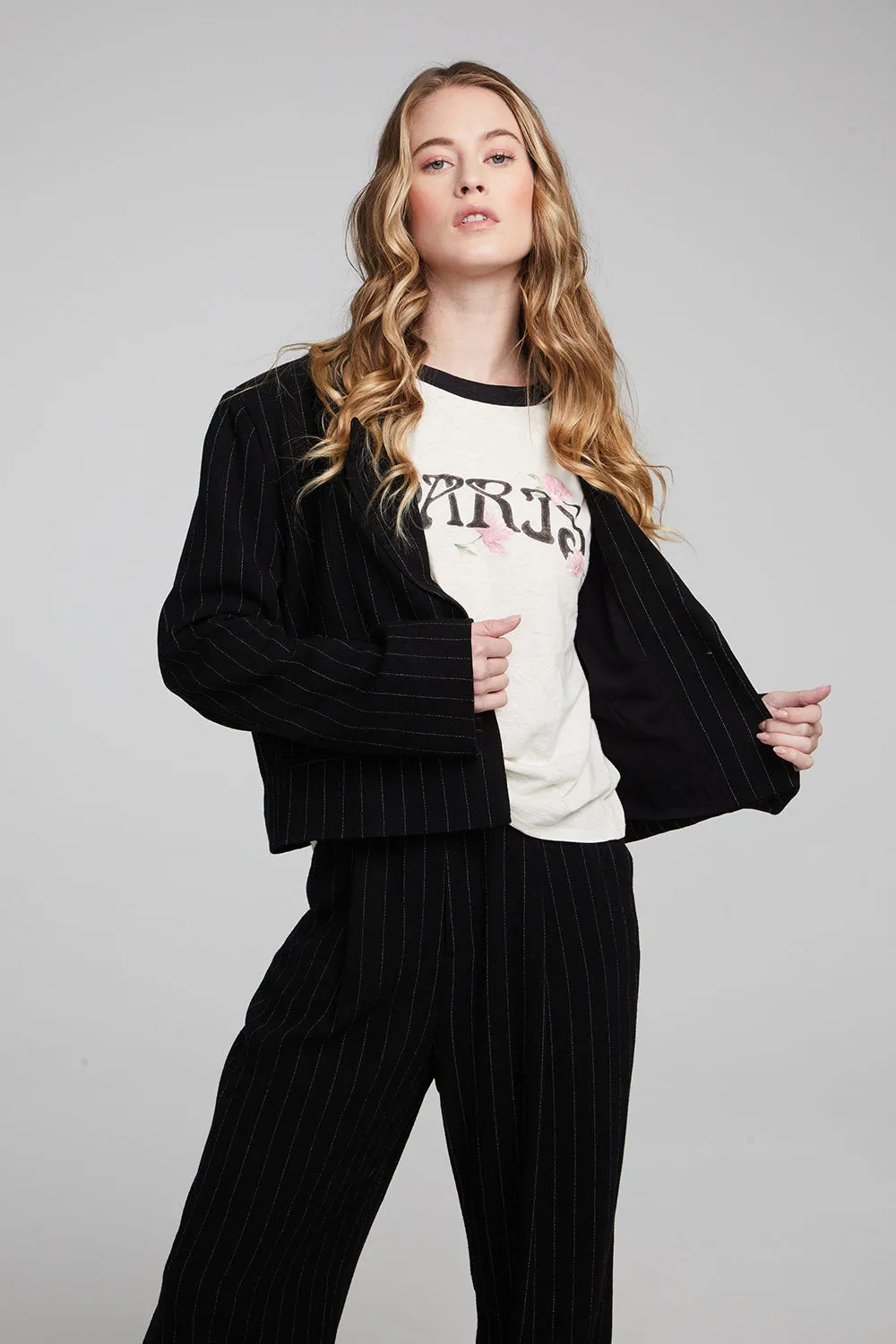 Chaser Brand Santana Beverly Pinstripe Blazer