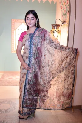 Elegant Multi-Color Satin Silk Unstitched Suit Fabric