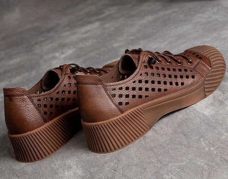 Fashion Breathable Leather Sneakers Women Casual Shoes FGCS03