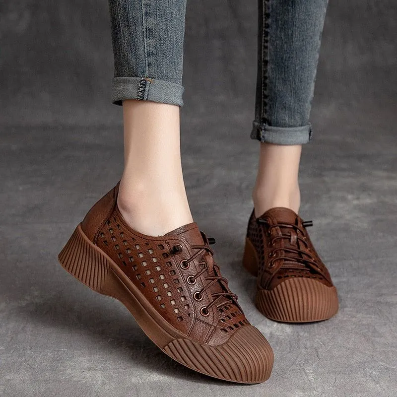 Fashion Breathable Leather Sneakers Women Casual Shoes FGCS03