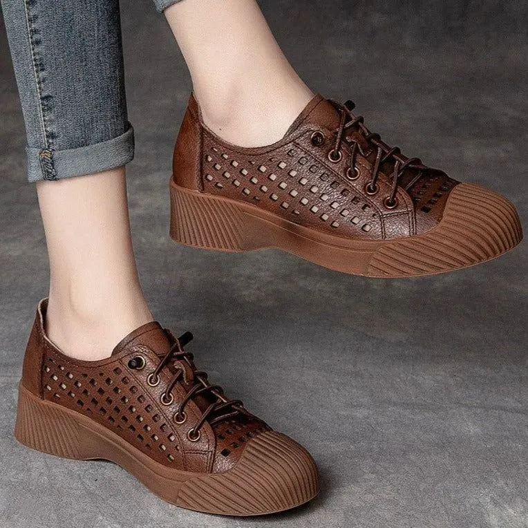 Fashion Breathable Leather Sneakers Women Casual Shoes FGCS03