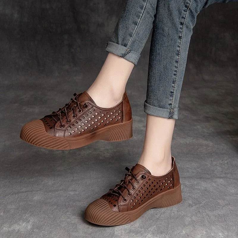 Fashion Breathable Leather Sneakers Women Casual Shoes FGCS03