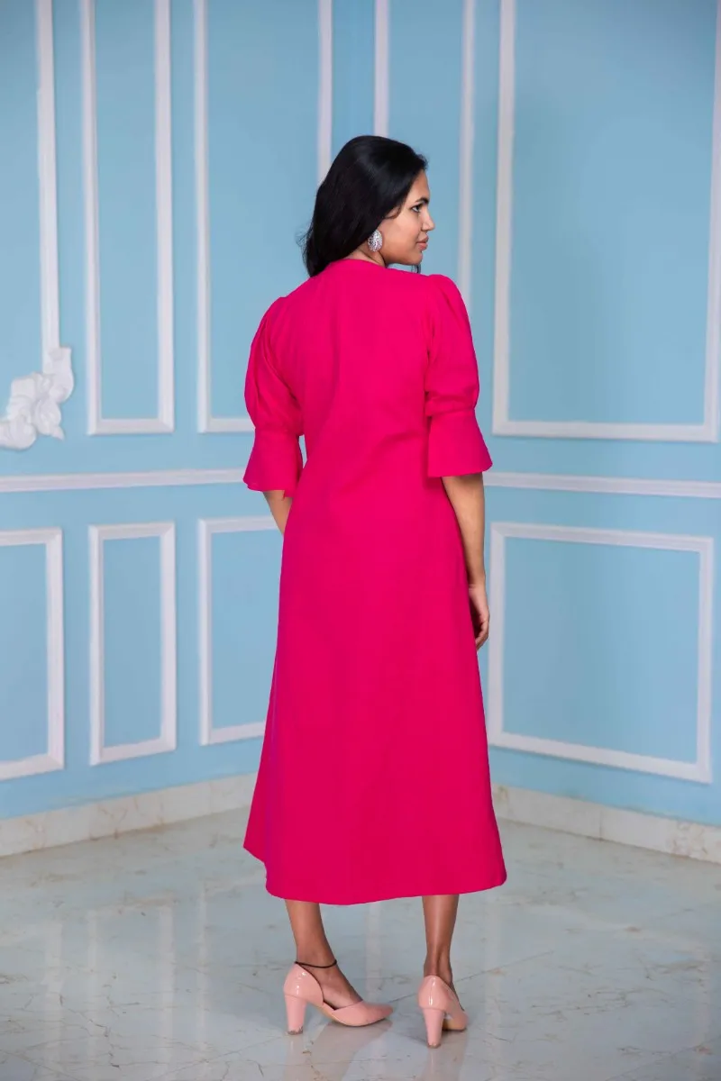 Forever Fuchsia Mid Length Dress