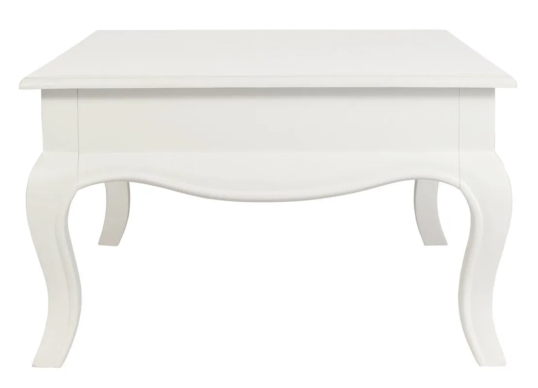 French Provincial 2 Drawer Coffee Table - White