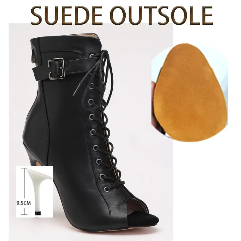 Funki Buys | Boots | Women's High Heel Lace Up Dance Shoes