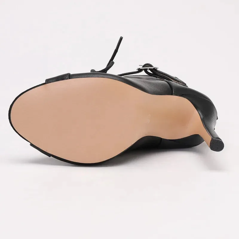 Funki Buys | Boots | Women's High Heel Lace Up Dance Shoes