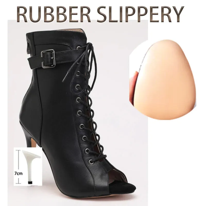 Funki Buys | Boots | Women's High Heel Lace Up Dance Shoes