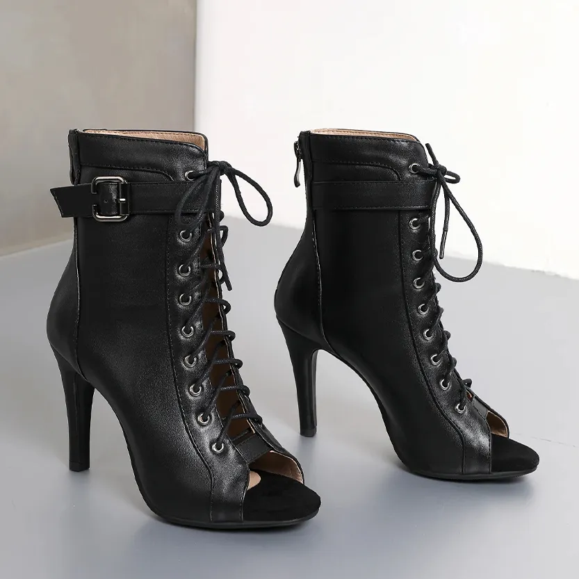 Funki Buys | Boots | Women's High Heel Lace Up Dance Shoes