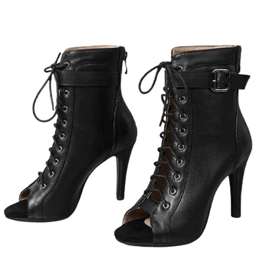 Funki Buys | Boots | Women's High Heel Lace Up Dance Shoes
