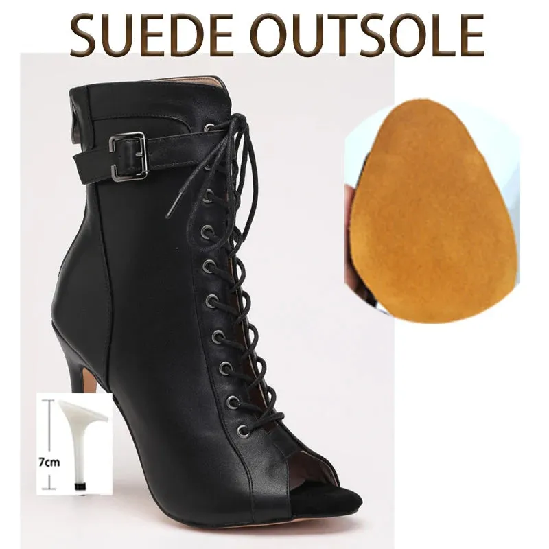 Funki Buys | Boots | Women's High Heel Lace Up Dance Shoes