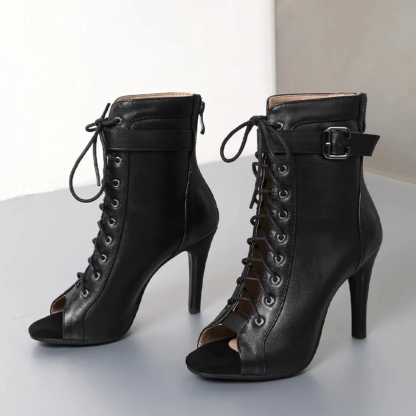 Funki Buys | Boots | Women's High Heel Lace Up Dance Shoes