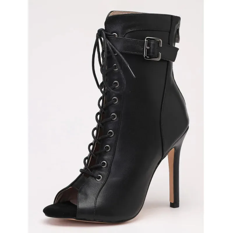 Funki Buys | Boots | Women's High Heel Lace Up Dance Shoes