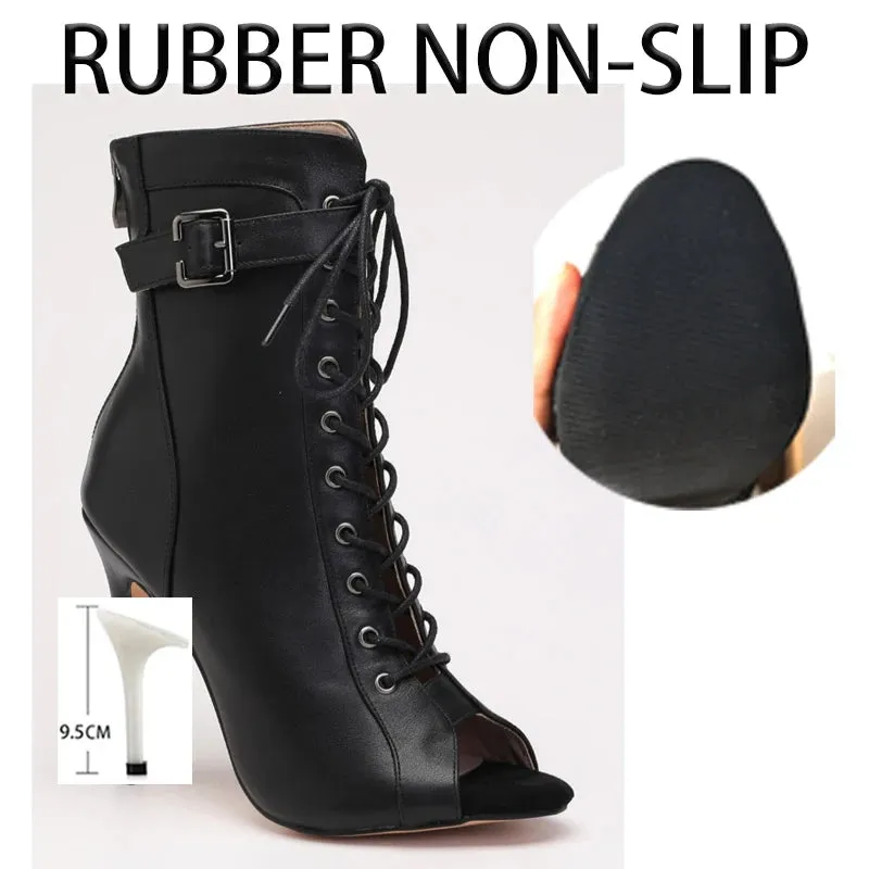 Funki Buys | Boots | Women's High Heel Lace Up Dance Shoes