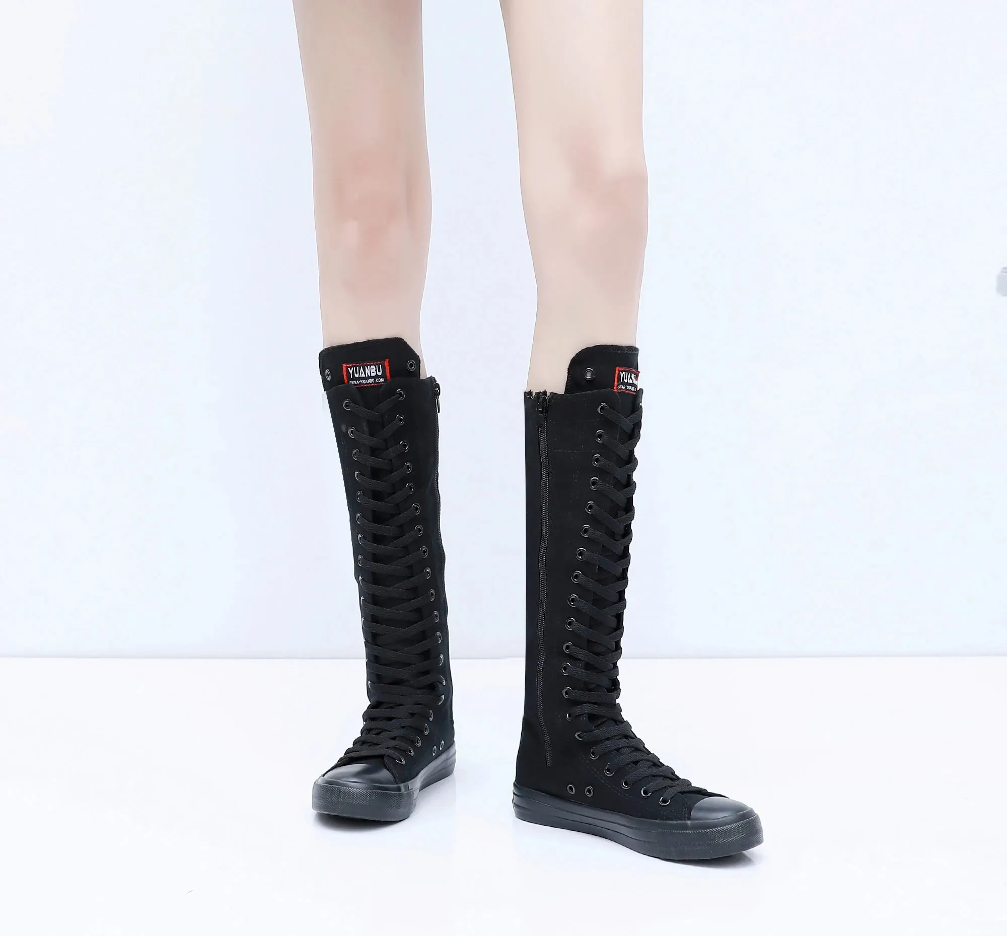 Funki Buys | Boots | Women's High Top Lace Up Canvas Boots