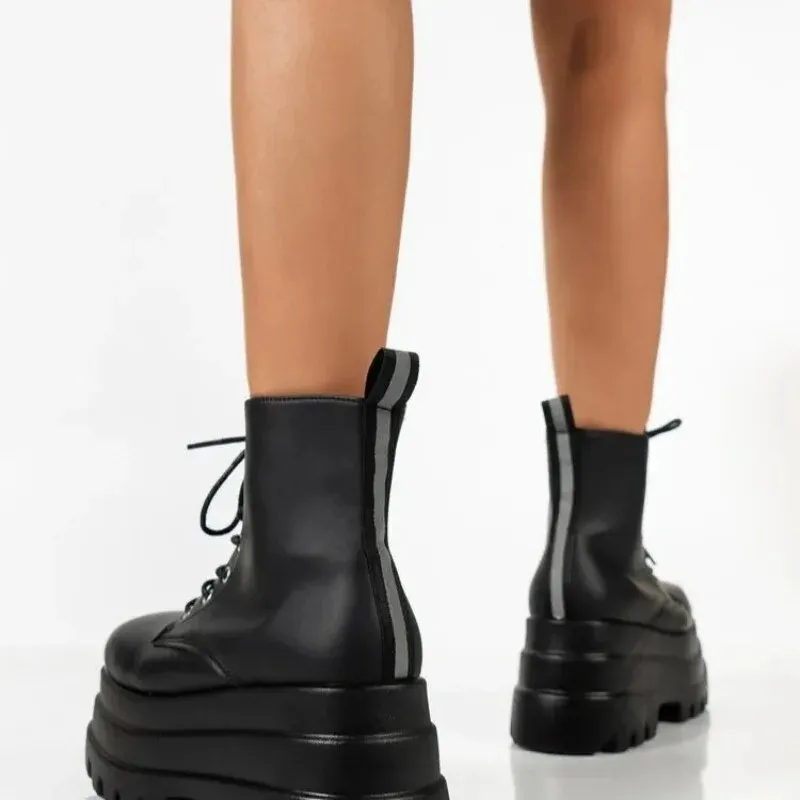Funki Buys | Boots | Women's Punk Chain Zipper Platform Boots