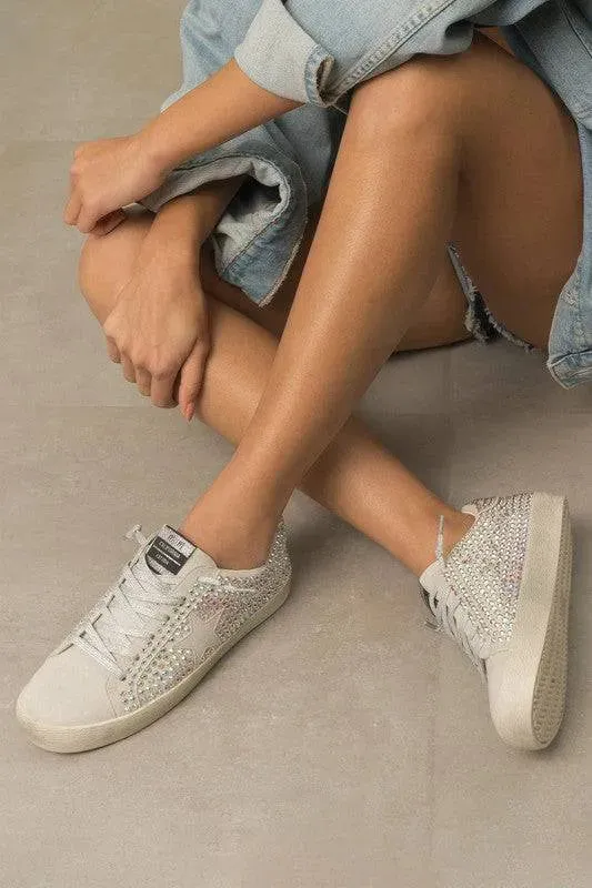 Glam Star Rhinestone Sneakers - Shimmering Style