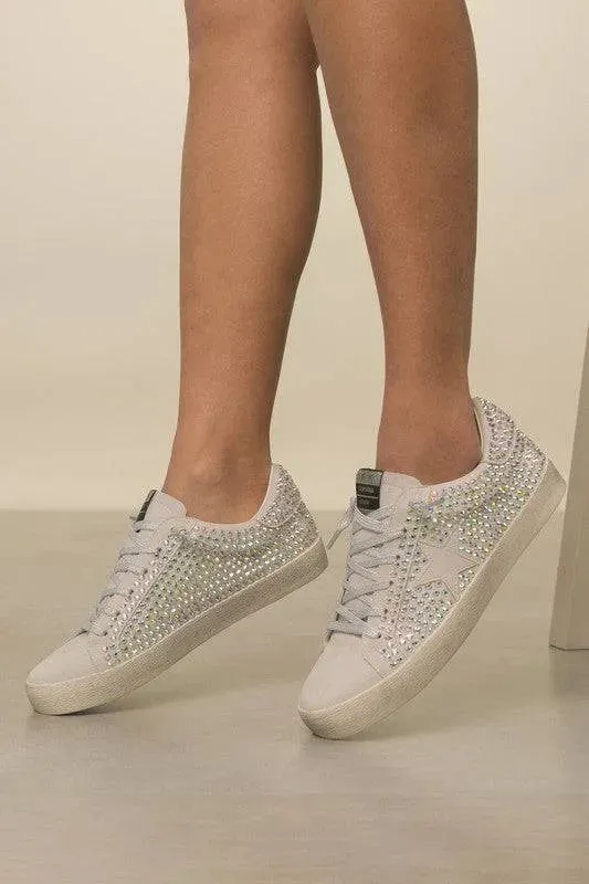 Glam Star Rhinestone Sneakers - Shimmering Style