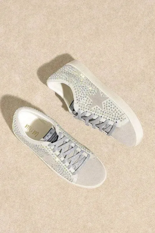 Glam Star Rhinestone Sneakers - Shimmering Style