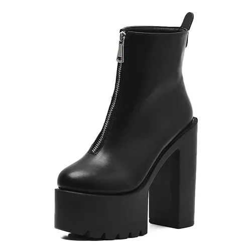 Hony Women's Leather High Heel Ankle Booties