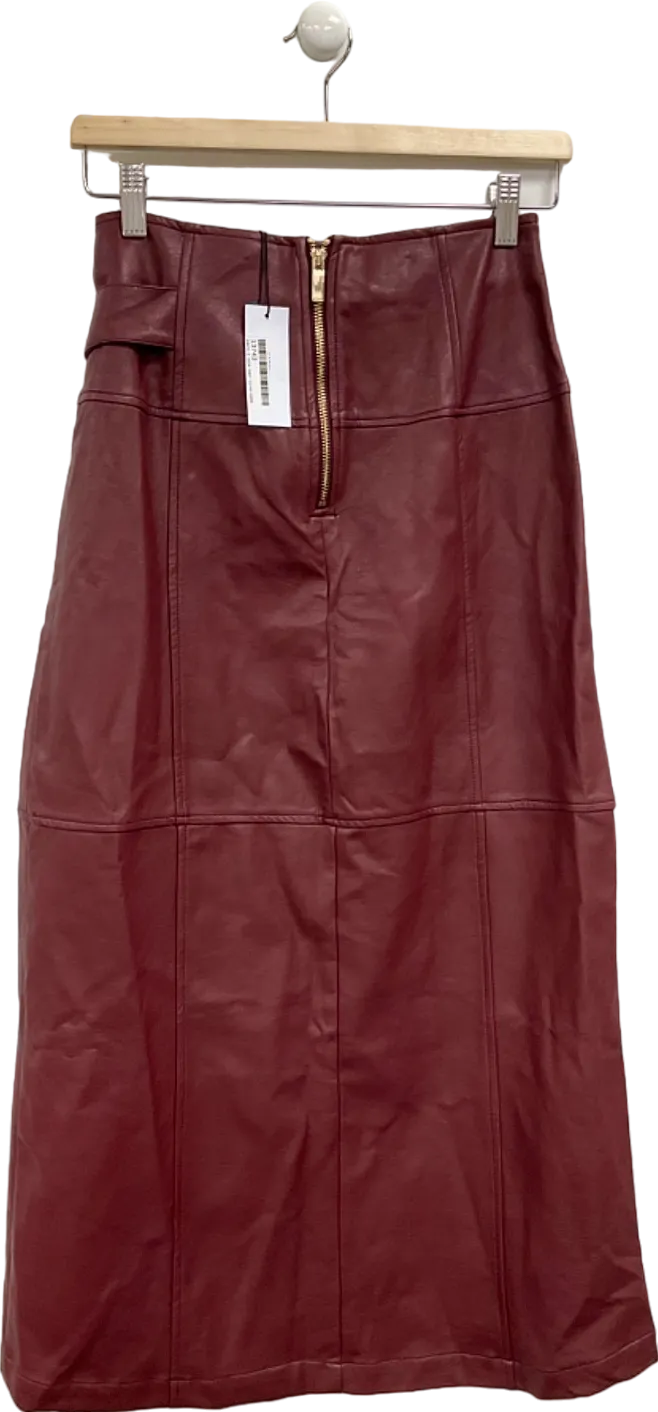 Karen Millen Purple Faux Leather Wrap Skirt UK 6
