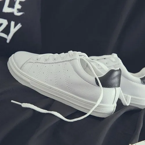 Leather Breathable Lace-Up Sneakers