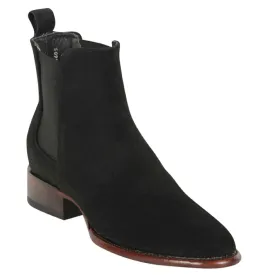 Los Altos Boots Mens #69B6605 Oval Toe Short Boots  | Style Suede Boots | Color Black