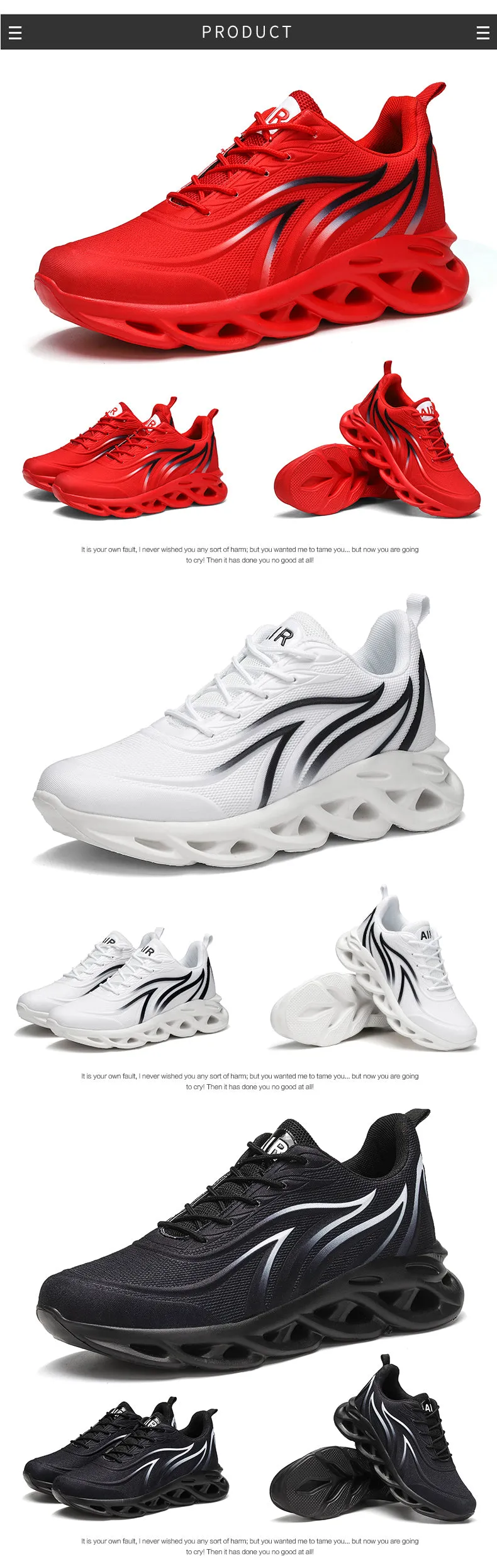Men Flame Printed  Running Shoes Trainers