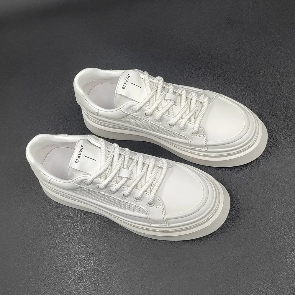 Men Minimalist Breathable Leather Fashion Casual Sneakers