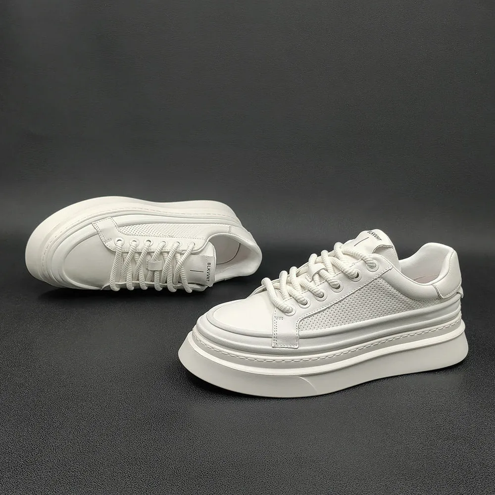 Men Minimalist Breathable Leather Fashion Casual Sneakers