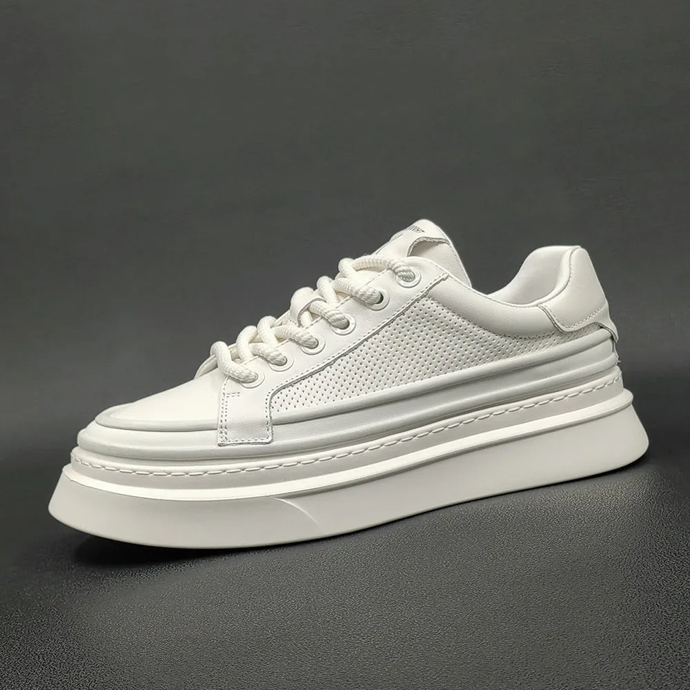 Men Minimalist Breathable Leather Fashion Casual Sneakers