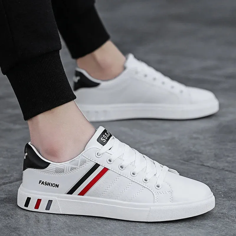 Men's Lightweight Breathable Flat Leather Sneakers