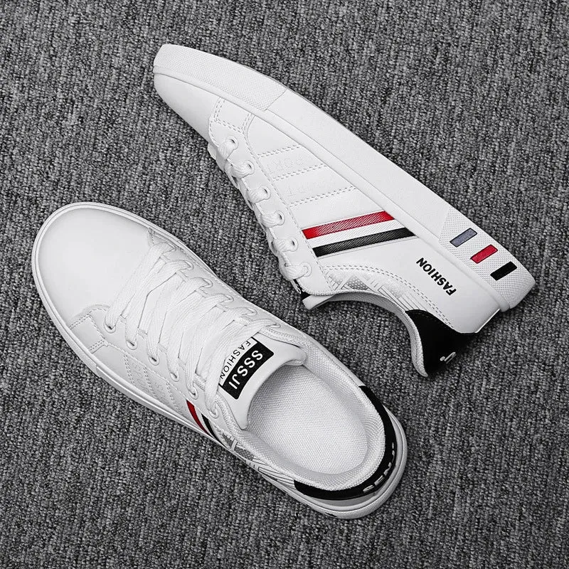 Men's Lightweight Breathable Flat Leather Sneakers