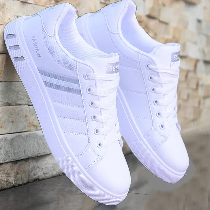 Men's Lightweight Breathable Flat Leather Sneakers