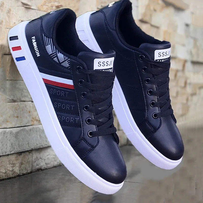Men's Lightweight Breathable Flat Leather Sneakers