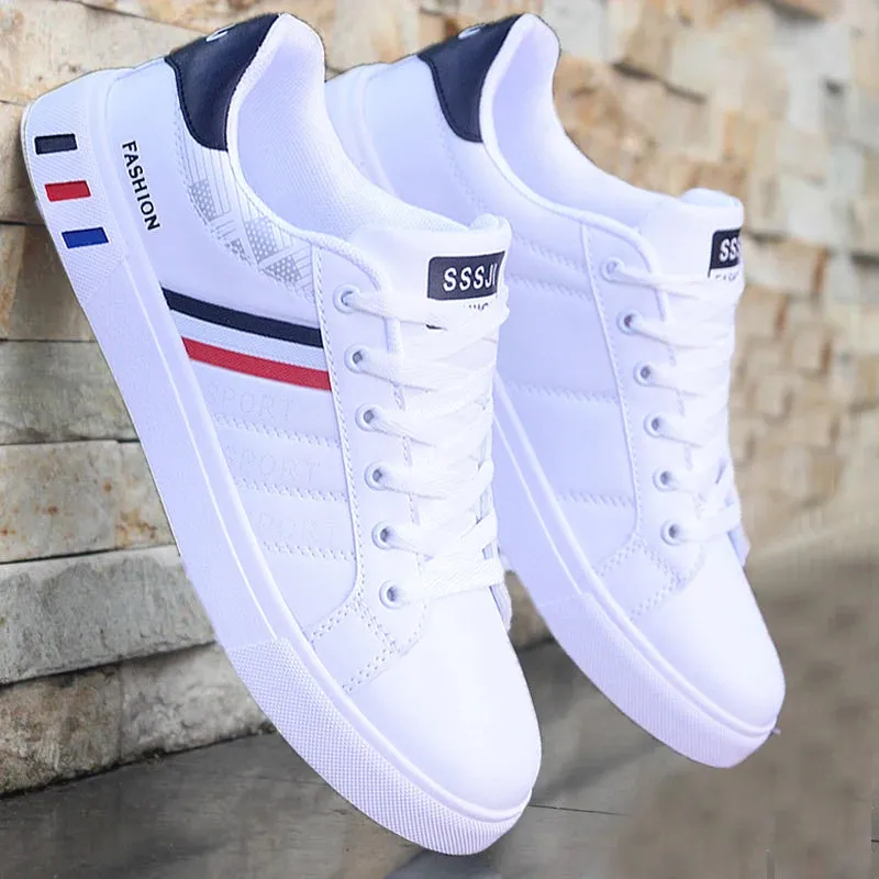 Men's Lightweight Breathable Flat Leather Sneakers