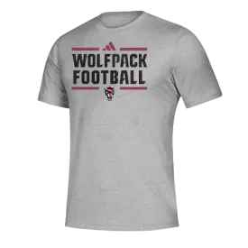 NC State Wolfpack Adidas Athletic Grey Wolfpack Football Pregame T-Shirt